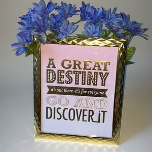 Discover Destiny Gold Picture Frame Home Decor Art